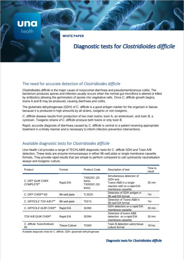 Diagnostic tests for Clostridioides difficile 
