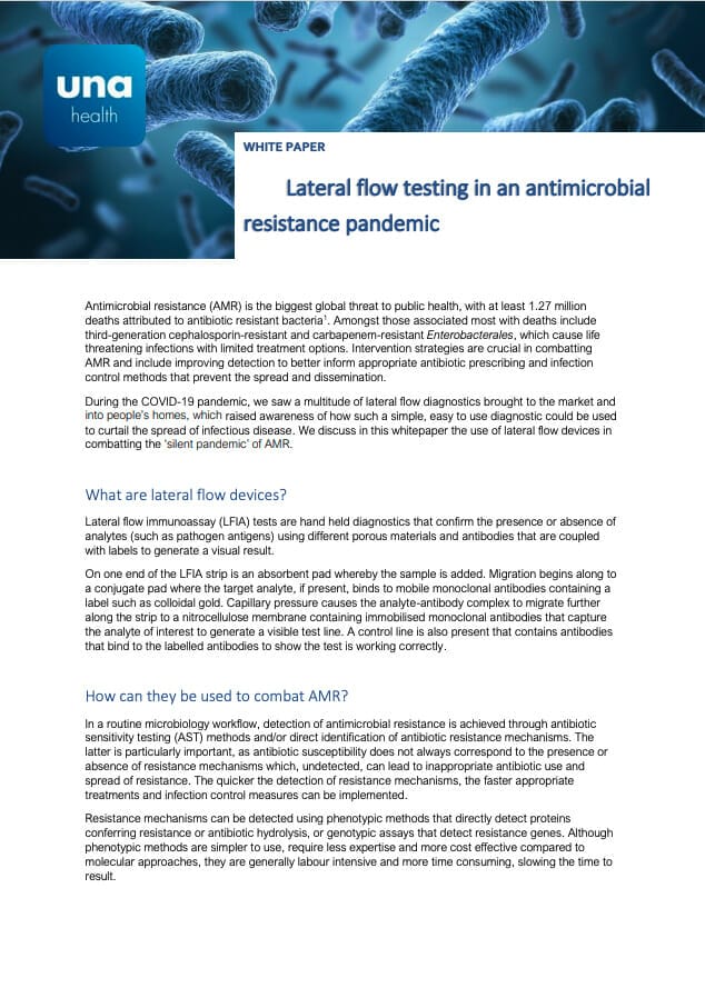 Lateral flow testing in an antimicrobial resistance pandemic